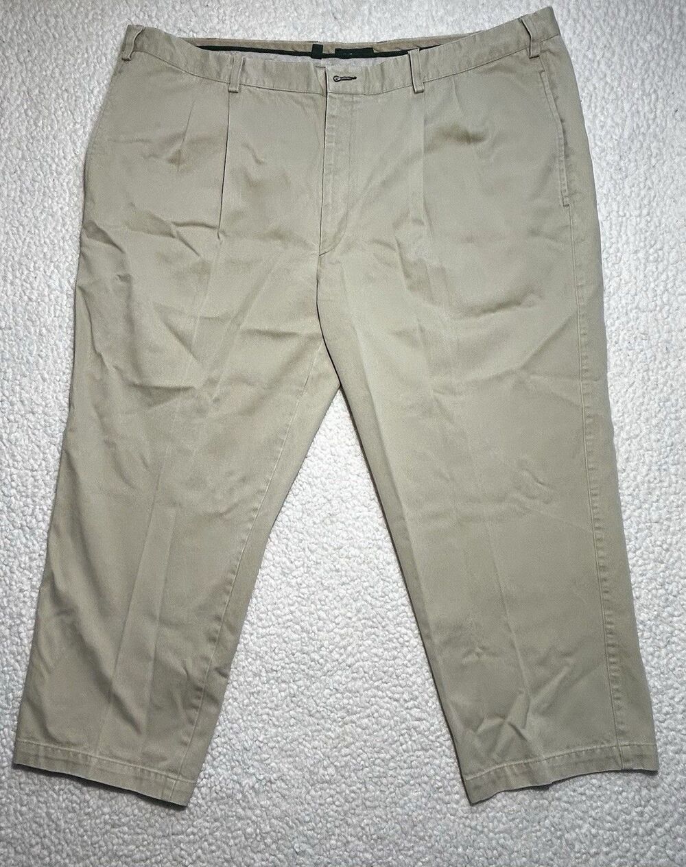 Orvis Men Ultimate Khakis Chino Pants 8K57 Pleated Tan Cotton Size 46